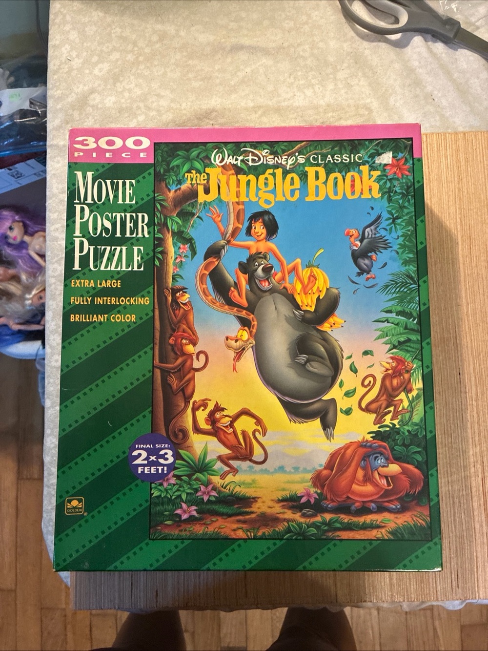Vintage Jungle Book movie poster puzzle NIB sealed 300 pieces